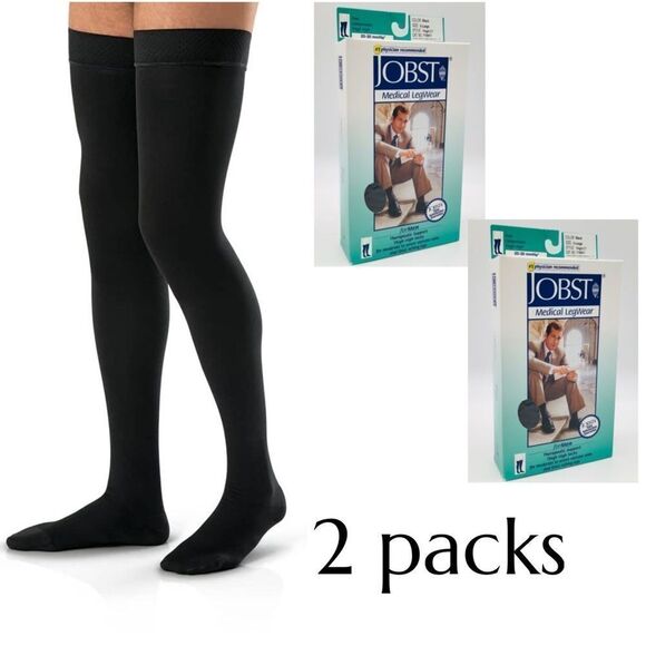 2 Packs/Pair JOBST for Men Thigh High Closed Toe Compression Stockings 20-30mmHg - Picture 2 of 4